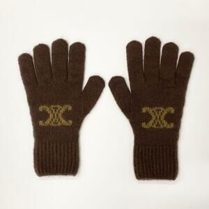 Celine Triomphe Monogram Gloves Brown